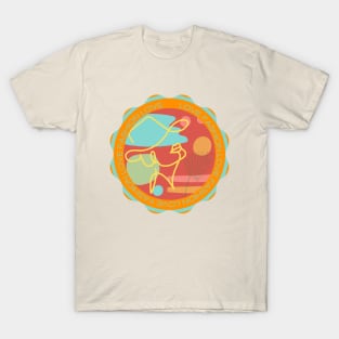 Orange woman line Art T-Shirt